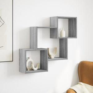 vidaXL Wall Cabinet 78x18x71 cm Grey Sonoma Engineered Wood