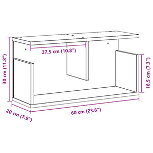 vidaXL Wall Cabinet 60x20x30 cm Concrete Grey Engineered Wood