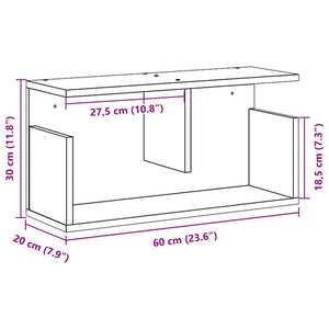 vidaXL Wall Cabinet 60x20x30 cm Grey Sonoma Engineered Wood