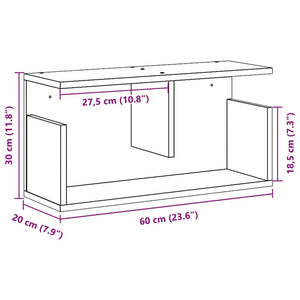 vidaXL Wall Cabinet 60x20x30 cm Brown Oak Engineered Wood