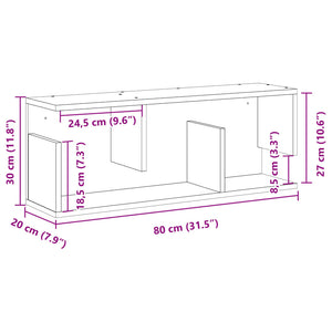 vidaXL Wall Cabinet 80x20x30 cm Sonoma Oak Engineered Wood