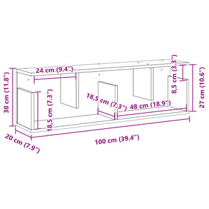 vidaXL Wall Cabinet 100x20x30 cm Old Wood Engineered Wood