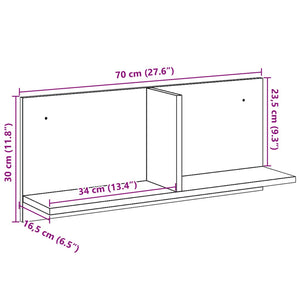 vidaXL Wall Cabinet 70x16.5x30 cm Sonoma Oak Engineered Wood