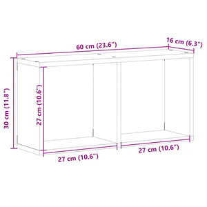 vidaXL Wall Cabinet 60x16x30 cm White Engineered Wood