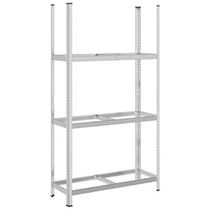 vidaXL 3-Layer Tyre Shelf Silver 110x40x200 cm Steel