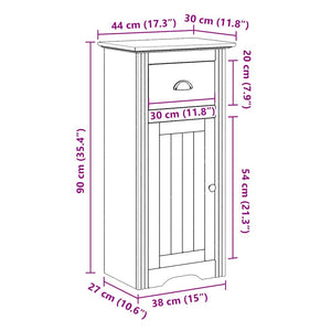 vidaXL Bathroom Cabinet BODO White 44x30x90 cm