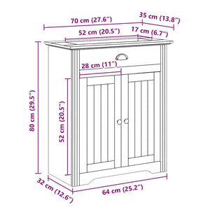 vidaXL Bathroom Sink Cabinet BODO White 70x35x80 cm