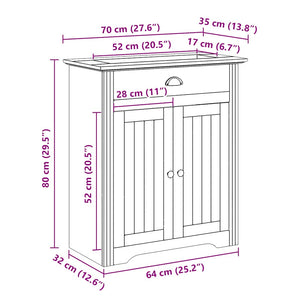 vidaXL Bathroom Sink Cabinet BODO White and Brown 70x35x80 cm