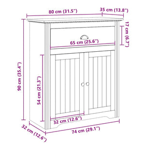 vidaXL Hallway Cabinet BODO White and Brown 80x35x90 cm