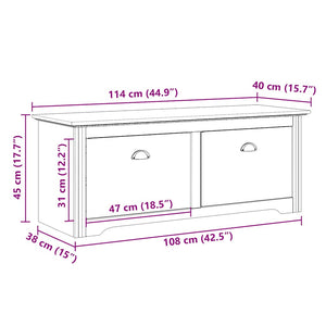 vidaXL Hallway Bench BODO White and Brown 114x40x45 cm