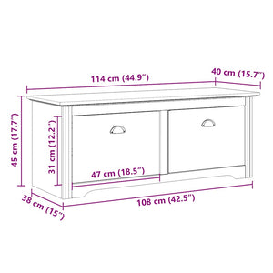 vidaXL Hallway Bench BODO Grey 114x40x45 cm