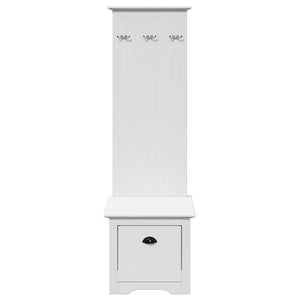 vidaXL Hallway Cabinet with Hooks BODO White 50x40x157 cm