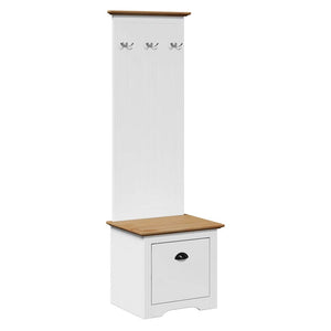 vidaXL Hallway Cabinet with Hooks BODO White and Brown 50x40x157 cm