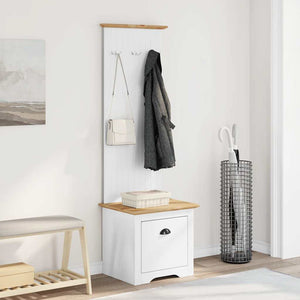 vidaXL Hallway Cabinet with Hooks BODO White and Brown 50x40x157 cm