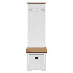 vidaXL Hallway Cabinet with Hooks BODO White and Brown 50x40x157 cm