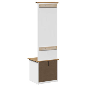 vidaXL Hallway Cabinet with Hooks BODO White and Brown 50x40x157 cm