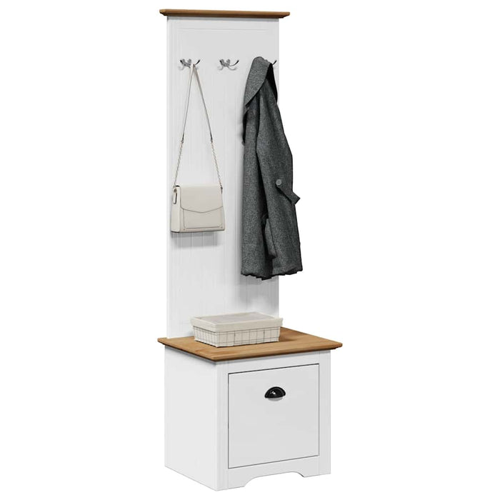 vidaXL Hallway Cabinet with Hooks BODO White and Brown 50x40x157 cm