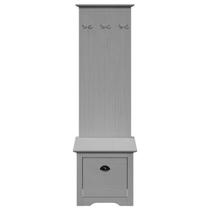 vidaXL Hallway Cabinet with Hooks BODO Grey 50x40x157 cm