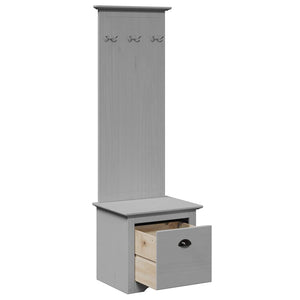 vidaXL Hallway Cabinet with Hooks BODO Grey 50x40x157 cm