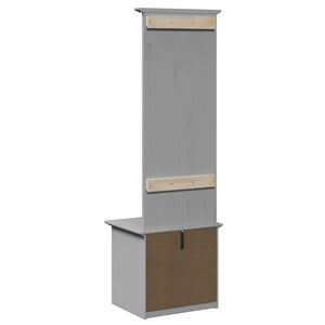 vidaXL Hallway Cabinet with Hooks BODO Grey 50x40x157 cm