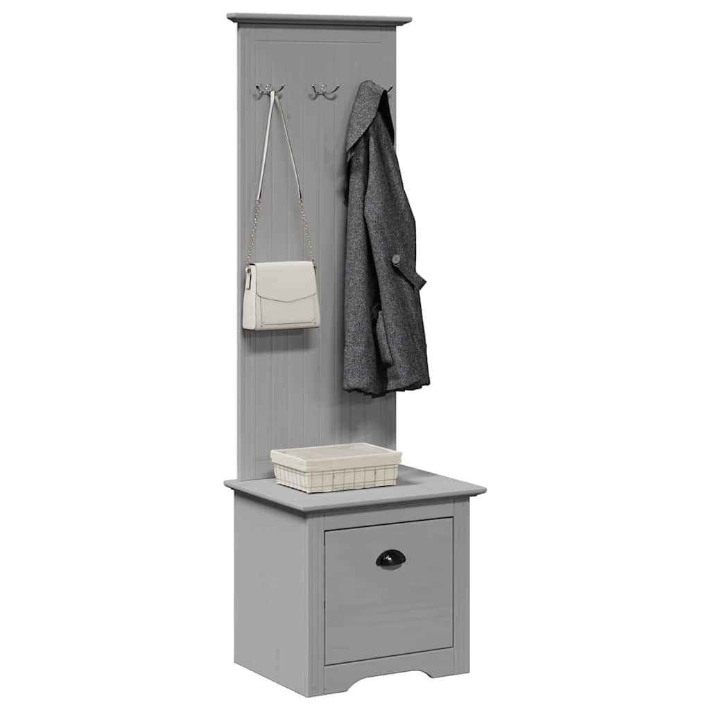 vidaXL Hallway Cabinet with Hooks BODO Grey 50x40x157 cm