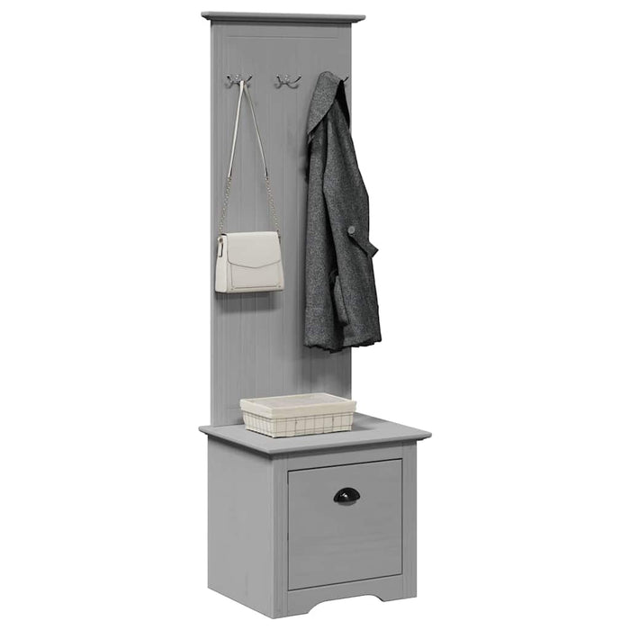 vidaXL Hallway Cabinet with Hooks BODO Grey 50x40x157 cm