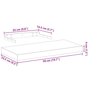 vidaXL Floating Shelves 2 pcs 50x23.5x4 cm Engineered Wood