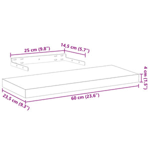 vidaXL Floating Shelf 60x23.5x4 cm Engineered Wood