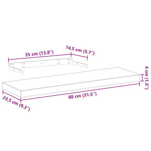 vidaXL Floating Shelves 4 pcs 80x23.5x4 cm Engineered Wood