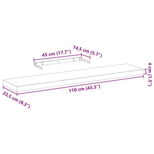 vidaXL Floating Shelves 2 pcs 110x23.5x4 cm Engineered Wood