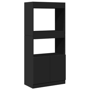 vidaXL Highboard Black 63x33x140 cm Engineered Wood