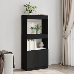 vidaXL Highboard Black 63x33x140 cm Engineered Wood