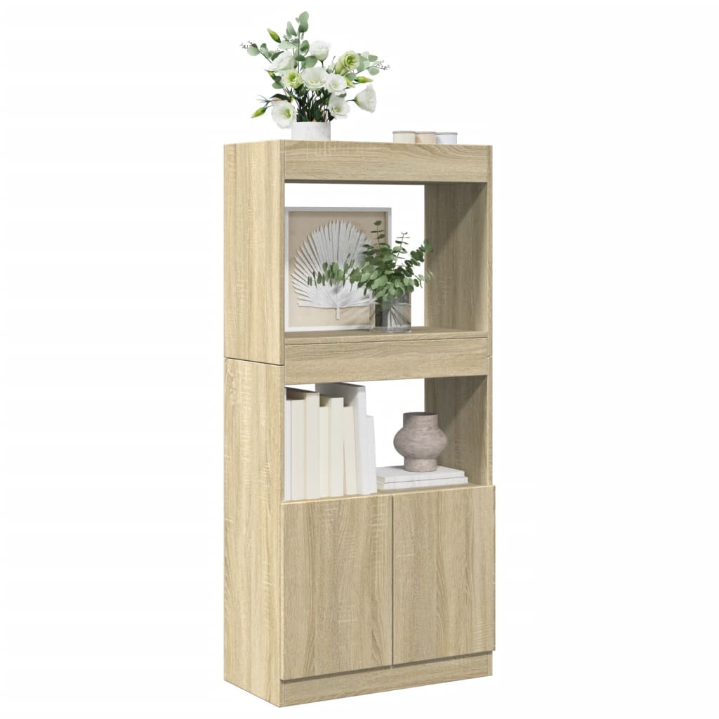 vidaXL Highboard Sonoma Oak 63x33x140 cm Engineered Wood