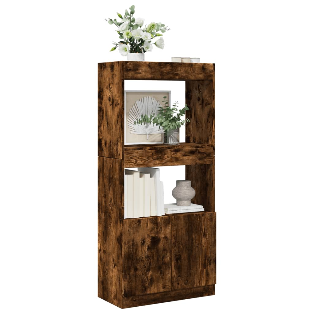 vidaXL Highboard Smoked Oak 63x33x140 cm Engineered Wood