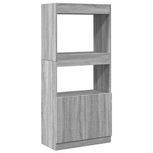 vidaXL Highboard Grey Sonoma 63x33x140 cm Engineered Wood