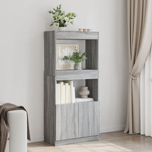 vidaXL Highboard Grey Sonoma 63x33x140 cm Engineered Wood