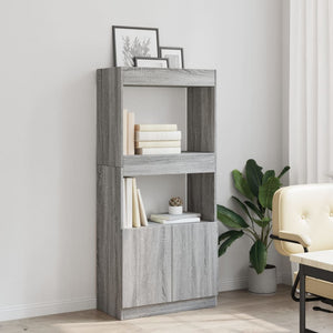 vidaXL Highboard Grey Sonoma 63x33x140 cm Engineered Wood