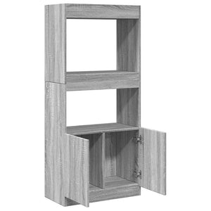 vidaXL Highboard Grey Sonoma 63x33x140 cm Engineered Wood