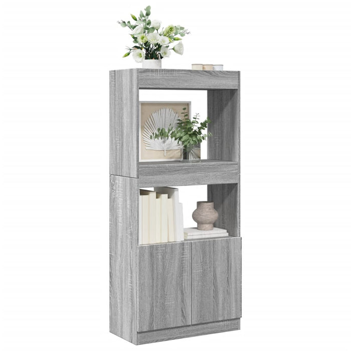 vidaXL Highboard Grey Sonoma 63x33x140 cm Engineered Wood