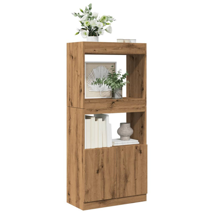 vidaXL Highboard Artisian Oak 63x33x140 cm Engineered Wood