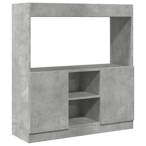 vidaXL Highboard Concrete Grey 92x33x100 cm Engineered Wood