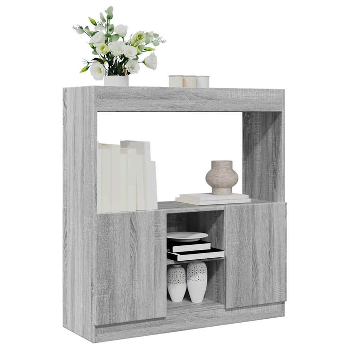 vidaXL Highboard Grey Sonoma 92x33x100 cm Engineered Wood