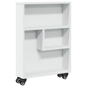 vidaXL Narrow Storage Trolley White 48x13x68 cm Engineered Wood