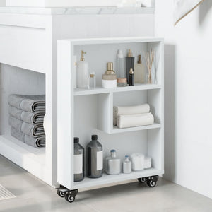 vidaXL Narrow Storage Trolley White 48x13x68 cm Engineered Wood