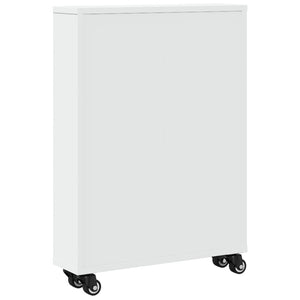 vidaXL Narrow Storage Trolley White 48x13x68 cm Engineered Wood