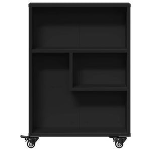 vidaXL Narrow Storage Trolley Black 48x13x68 cm Engineered Wood