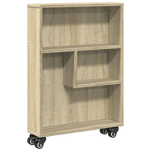 vidaXL Narrow Storage Trolley Sonoma Oak 48x13x68 cm Engineered Wood