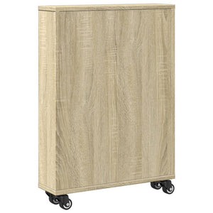 vidaXL Narrow Storage Trolley Sonoma Oak 48x13x68 cm Engineered Wood