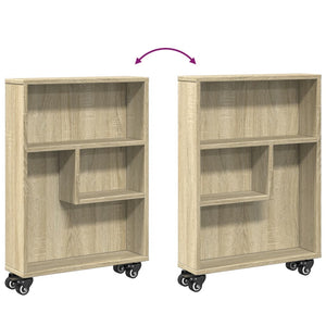 vidaXL Narrow Storage Trolley Sonoma Oak 48x13x68 cm Engineered Wood