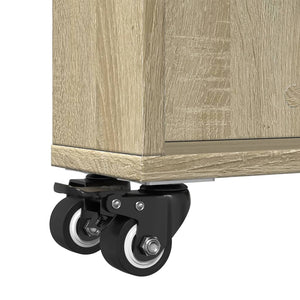 vidaXL Narrow Storage Trolley Sonoma Oak 48x13x68 cm Engineered Wood